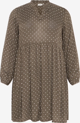 KAFFE CURVE Jurk 'Betty' in Bruin: voorkant