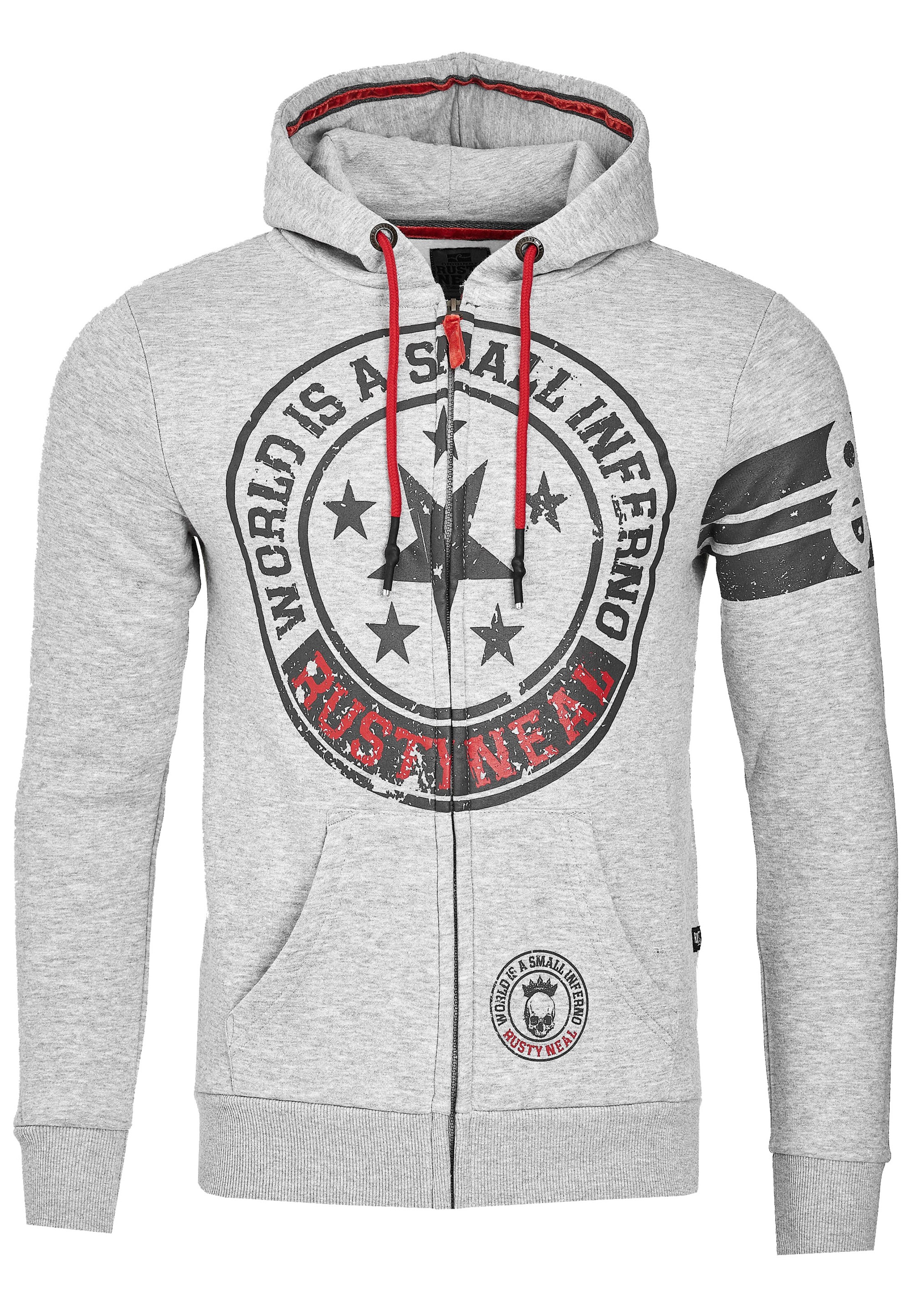 Rusty Neal Sweatjacke in Grau: Vorderseite