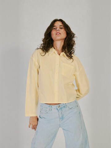 NORR Shirt ' Fraser ' in Geel: voorkant