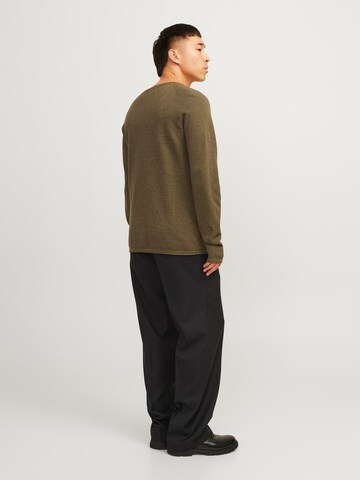 JACK & JONES Regular Fit Pullover 'JJEHill' i brun