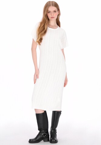 DreiMaster Vintage - Vestido de punto en blanco