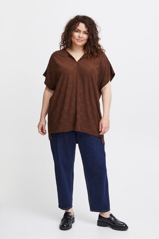 Fransa Curve - Camisa 'Jonie' em castanho