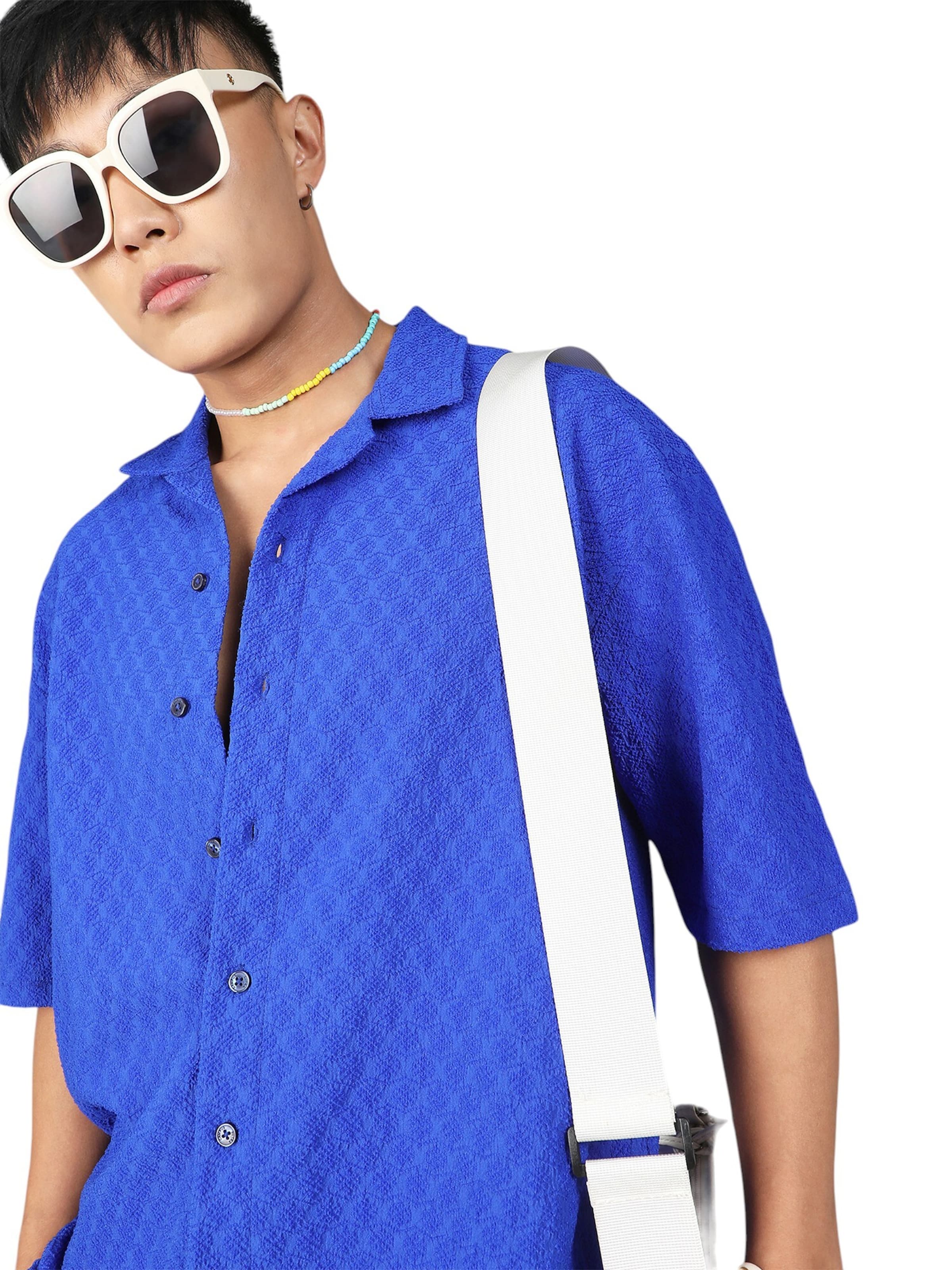 Campus Sutra Pohodlné nošení Košile 'Symphony' – modrá