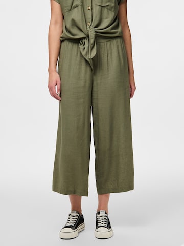 PIECES Wide leg Pants 'PCPia' in Green: front