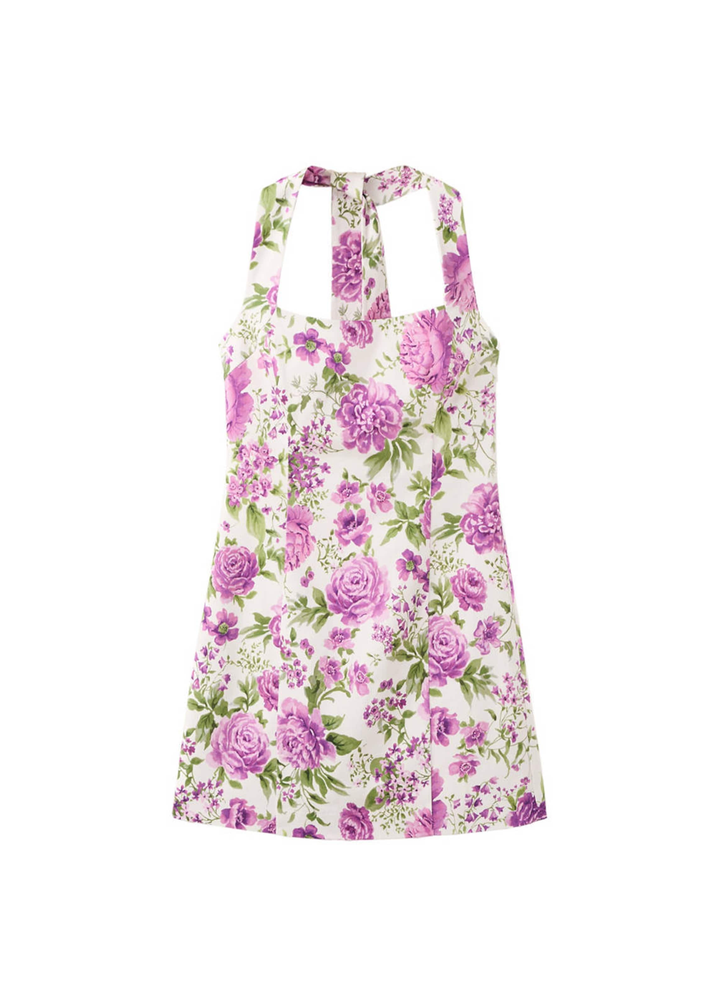 MANGO Kleid 'Boop2' in oliv / lila / orchidee / weiß, Produktansicht