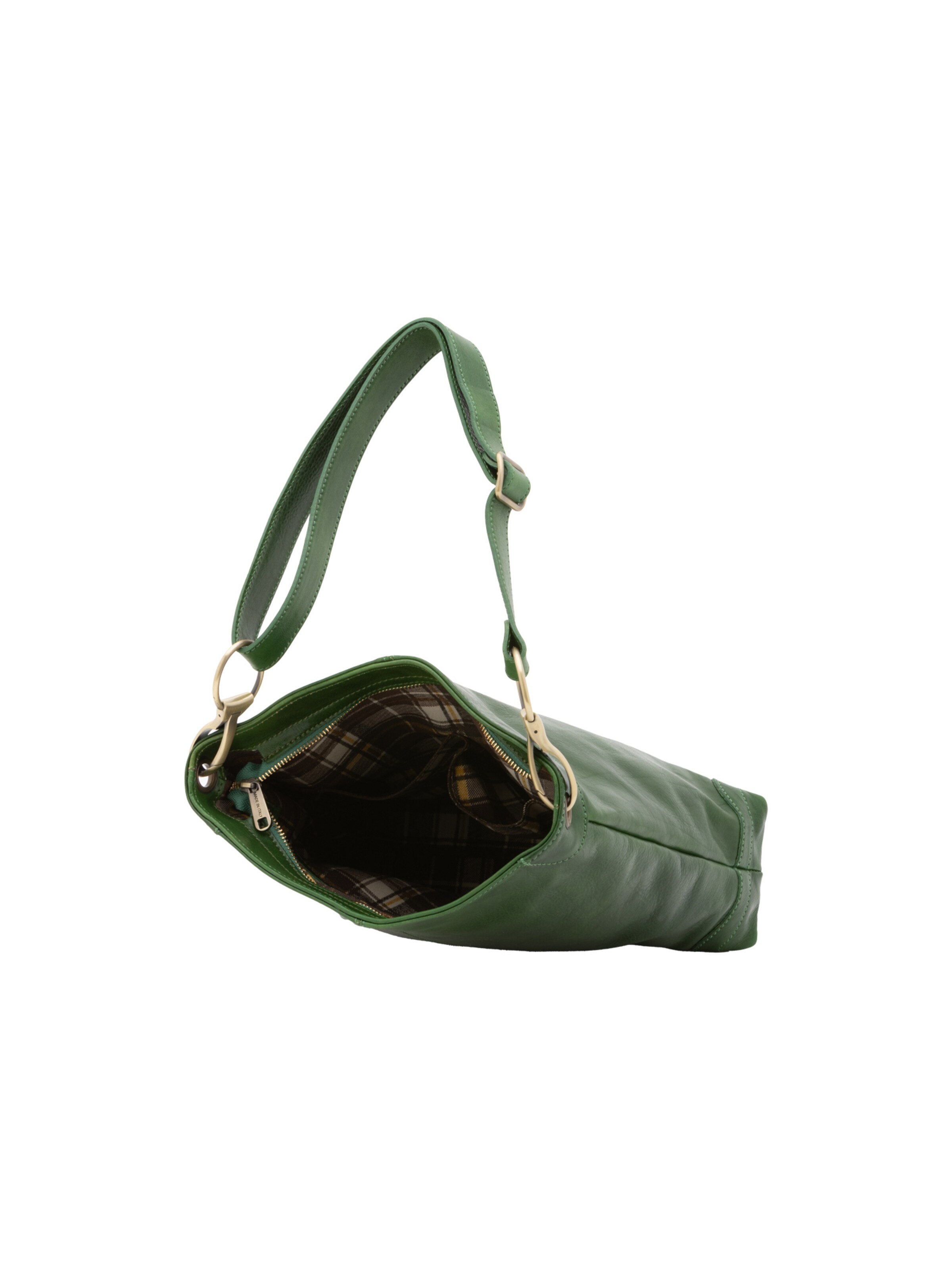 Borsa a spalla 'Borsa a Spalla Donna Pelle Vacchetta Vera - Chiusura Zip Tracolla Regolabile' di I Fratelli in verde
