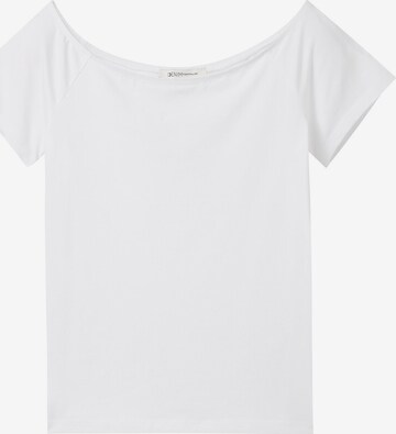 T-shirt TOM TAILOR DENIM en blanc : devant