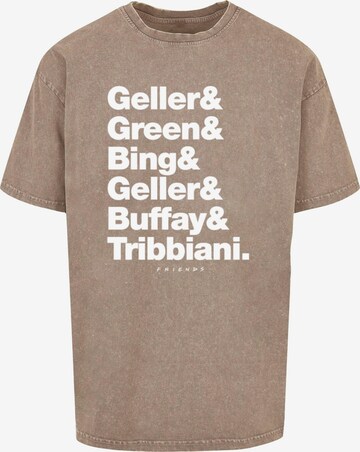ABSOLUTE CULT Shirt 'Friends - Surnames Text' in Beige: voorkant