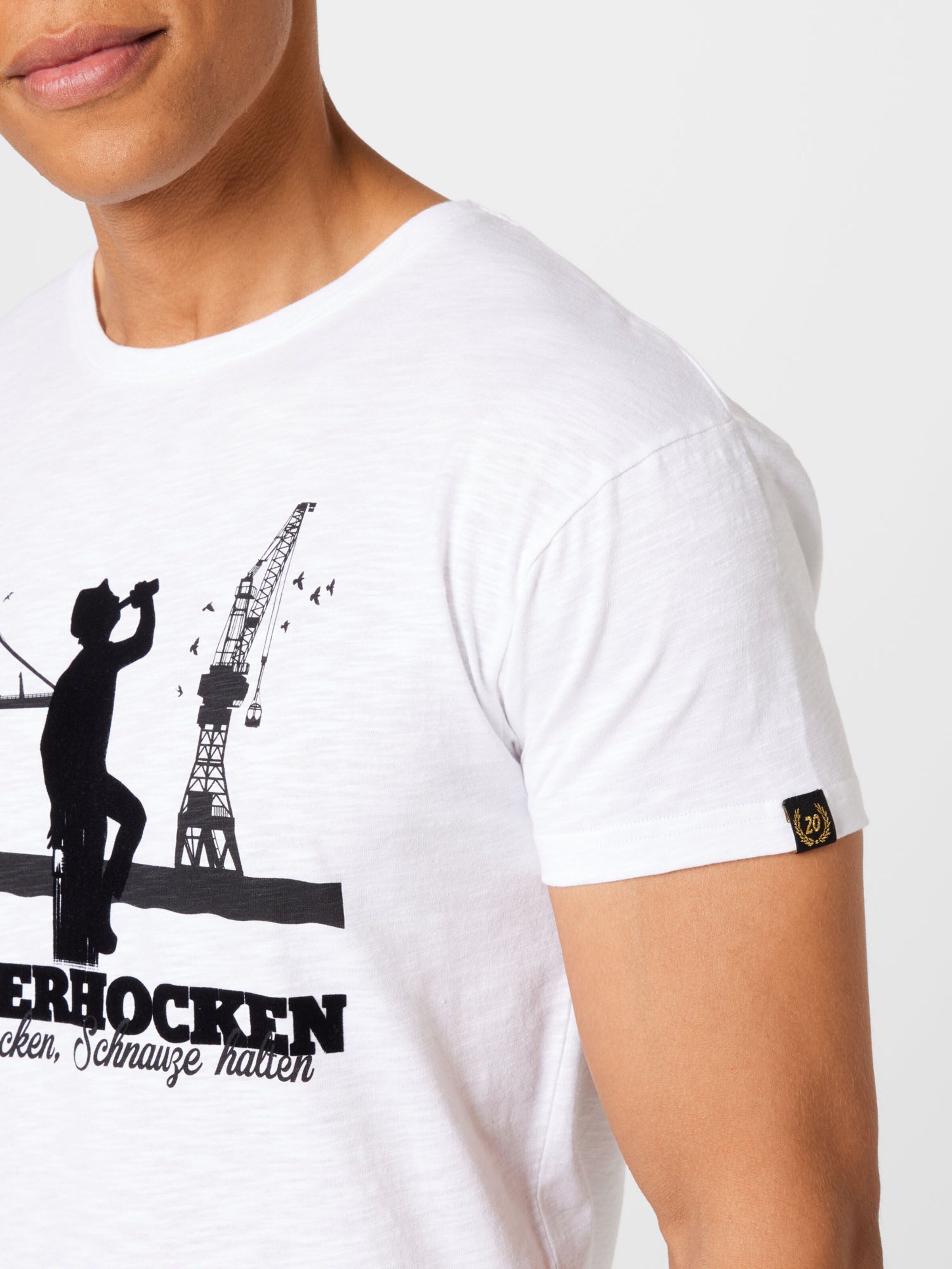 Männer Große Größen Derbe T-Shirt 'Pollerhocken' in Weiß - FZ20810