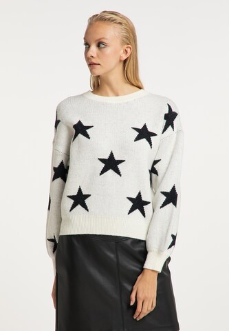 Pull-over myMo ROCKS en blanc : devant