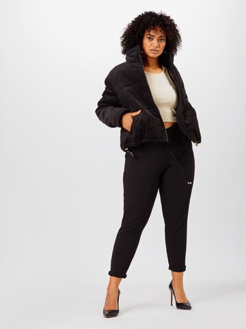 Urban Classics Between-Season Jacket 'Ladies Corduroy' in Black