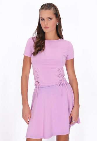 myMo ROCKS Shirt 'Rock' in Lila: voorkant