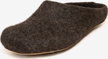 MagicFelt Slippers 'Filzpantoffel Magicfelt 713' in Brown: front