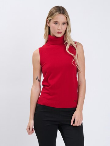 Influencer Knitted Top in Red: front
