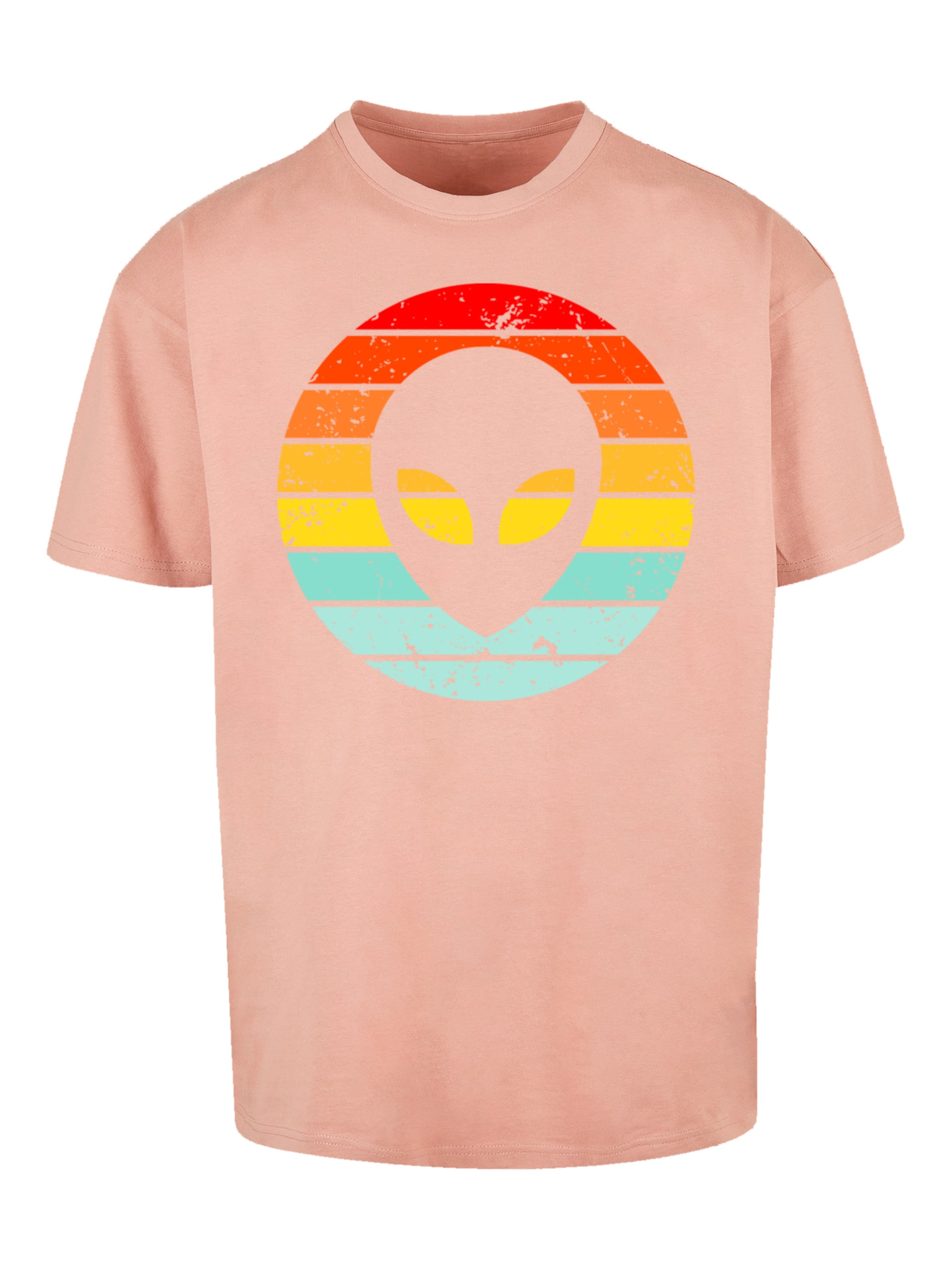 F4NT4STIC Shirt 'Alien Retro Sonnenuntergang' in Oranje: voorkant