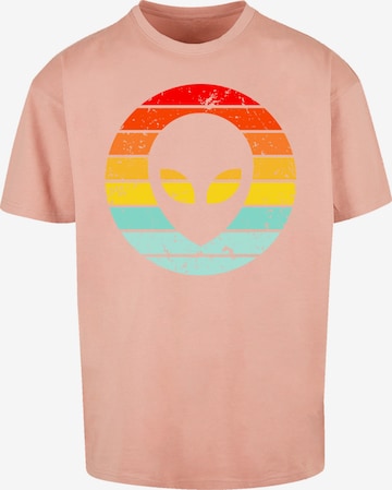 T-Shirt 'Alien Retro Sonnenuntergang' F4NT4STIC en orange : devant