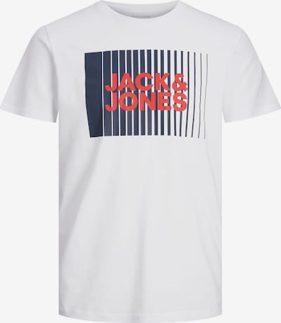 JACK & JONES T-Shirt en bleu marine / rouge / blanc, Vue avec produit