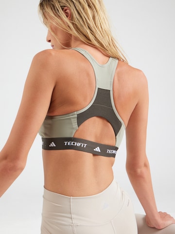 ADIDAS PERFORMANCE High neck Sports Bra in Green