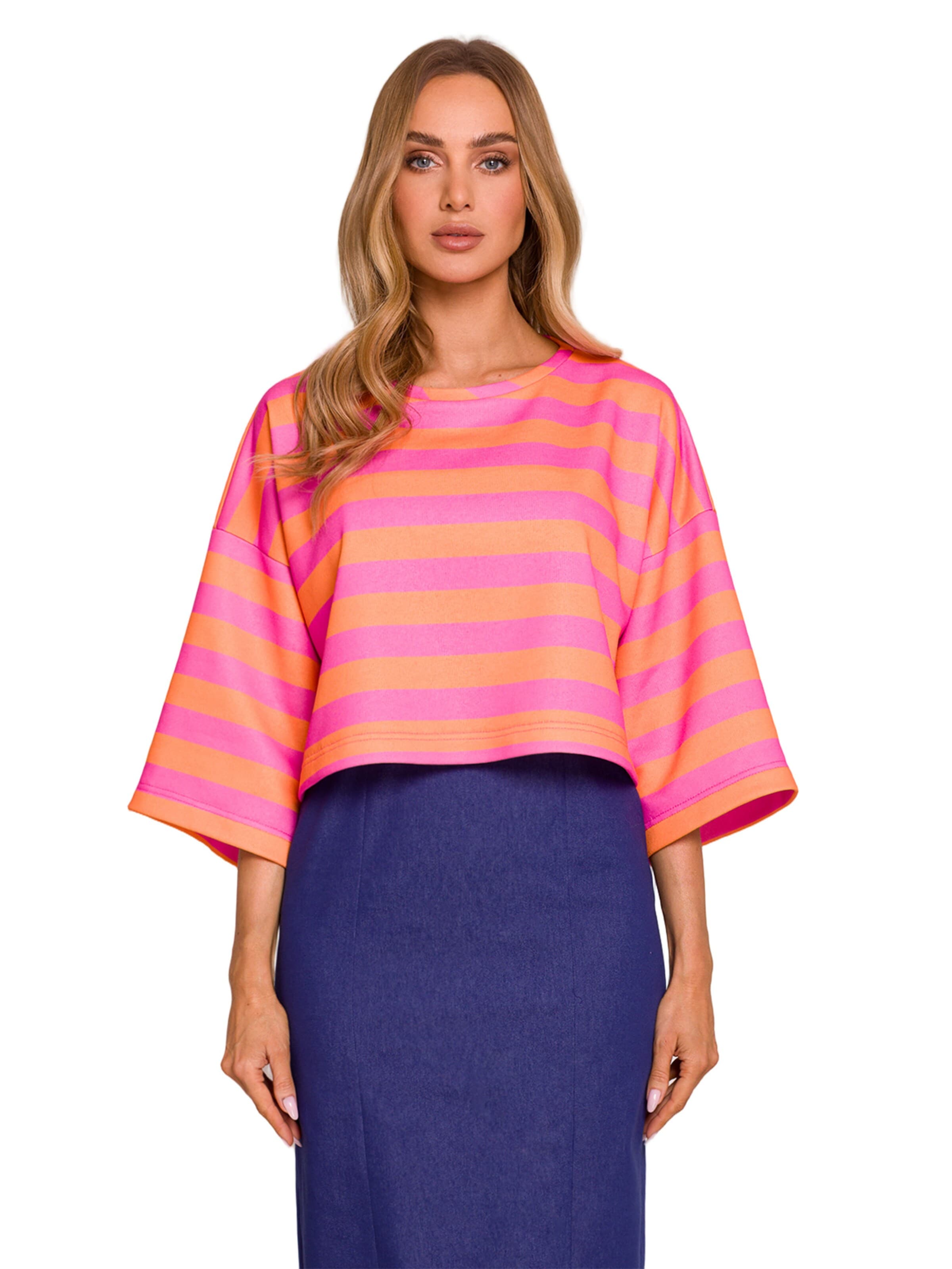 made of emotion Top 'Krótka bluza z nadrukiem' – pink