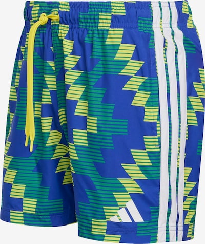 S/įprastas ilgis dydžio Maudymosi šortai iš ADIDAS PERFORMANCE, spalva – mėlyna / tamsiai geltona / smaragdinė spalva / balta, Prekių apžvalga