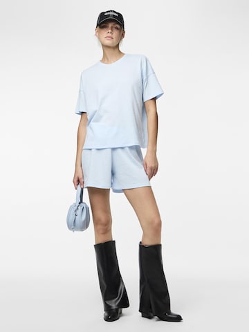 PIECES Regular Broek 'PCBrecca' in Blauw