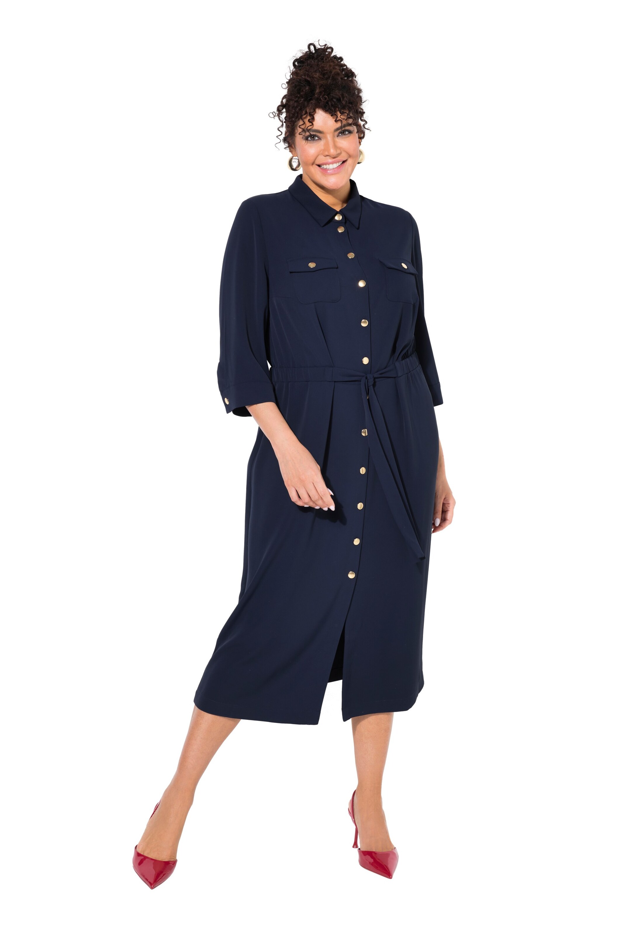 Ulla Popken Blusenkleid in Blau: Vorderseite