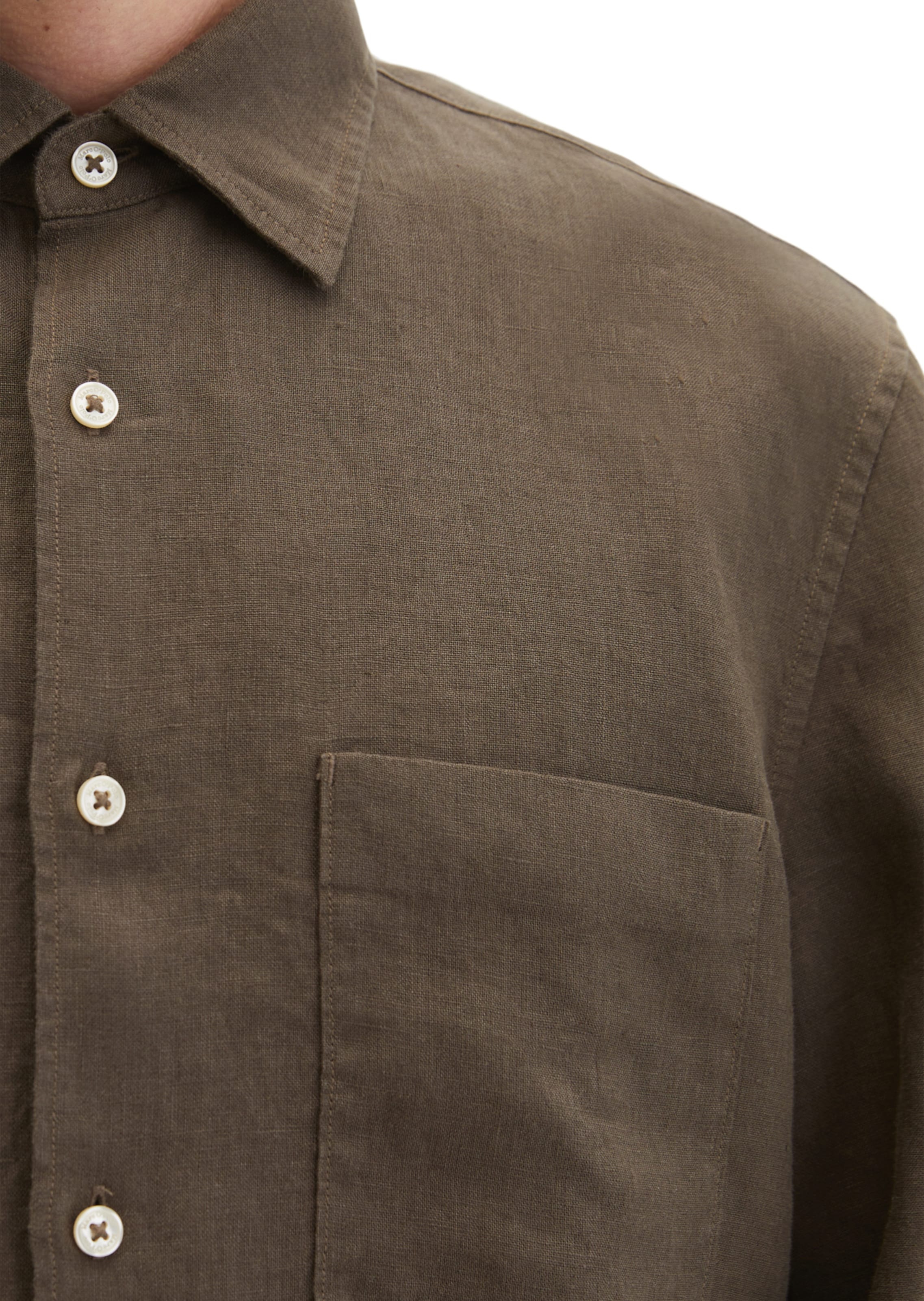 Marc O'Polo Regular fit Button Up Shirt in Brown
