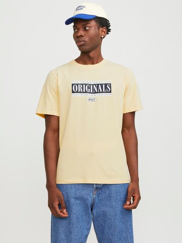 JACK & JONES T-shirt 'COBIN' i gul: framsida