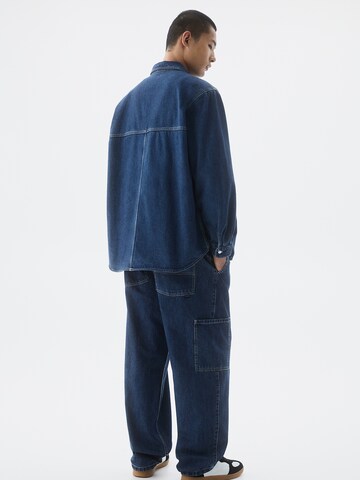 Pull&Bear Wide leg Jeans in Blauw