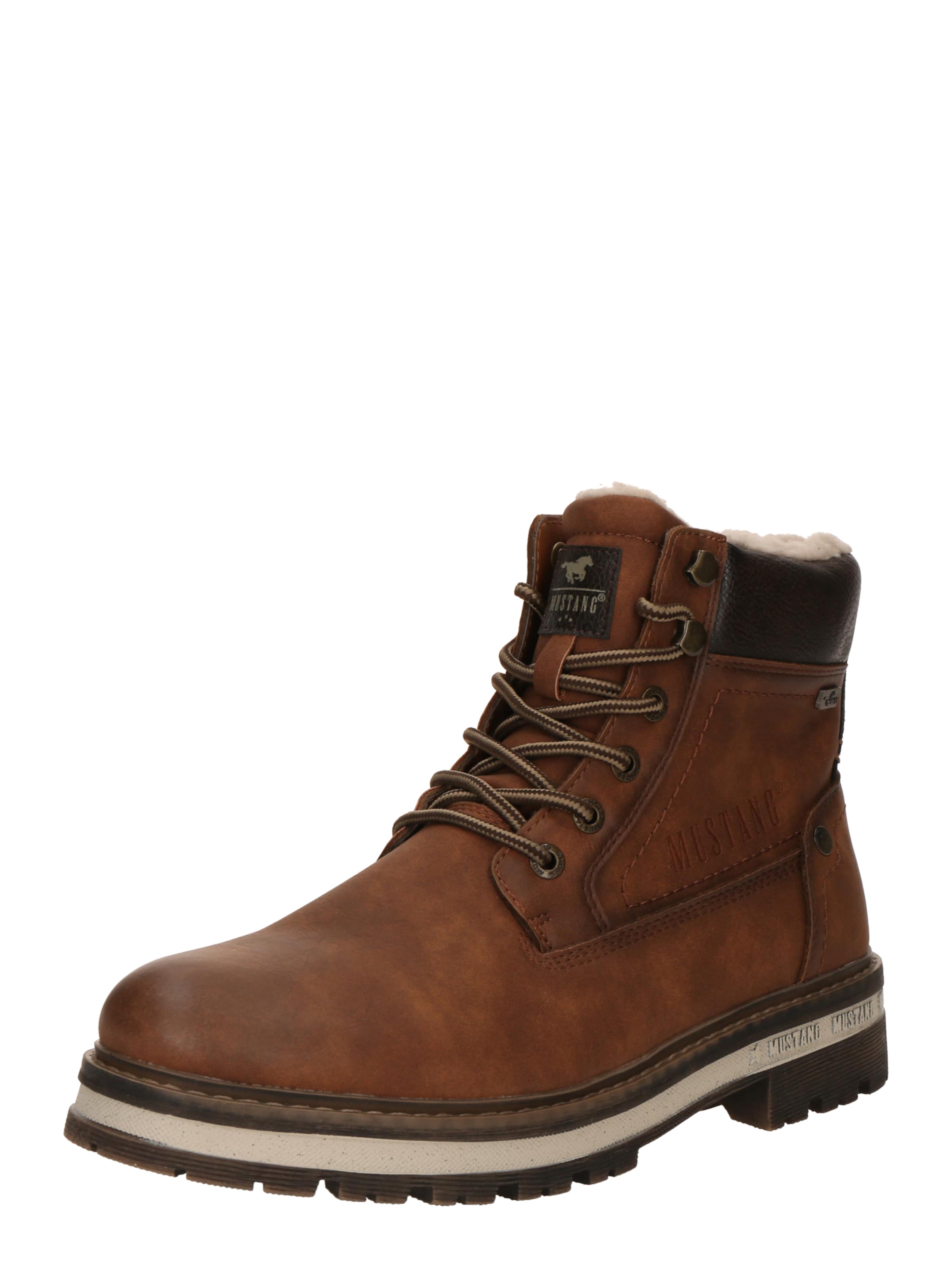 MUSTANG Μπότες με κορδόνια 'Merem' σε καφέ: μπροστά