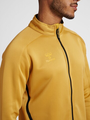 Hummel Athletic Zip-Up Hoodie 'Cima' in Yellow