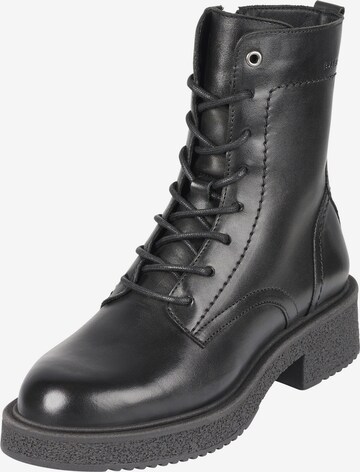 BULLBOXER Lace-Up Ankle Boots in Black: front