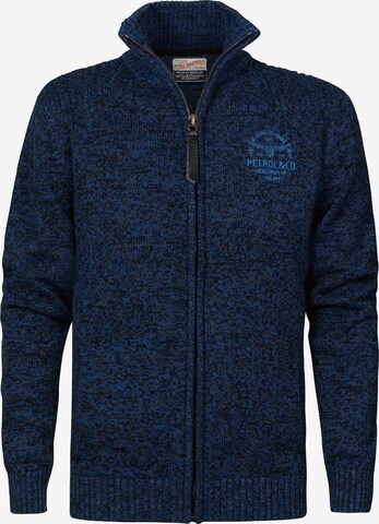 Petrol Industries Knit Cardigan in Blue: front