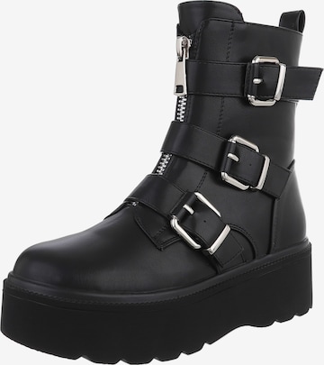 Ital-Design Stiefelette in Schwarz: Vorderseite
