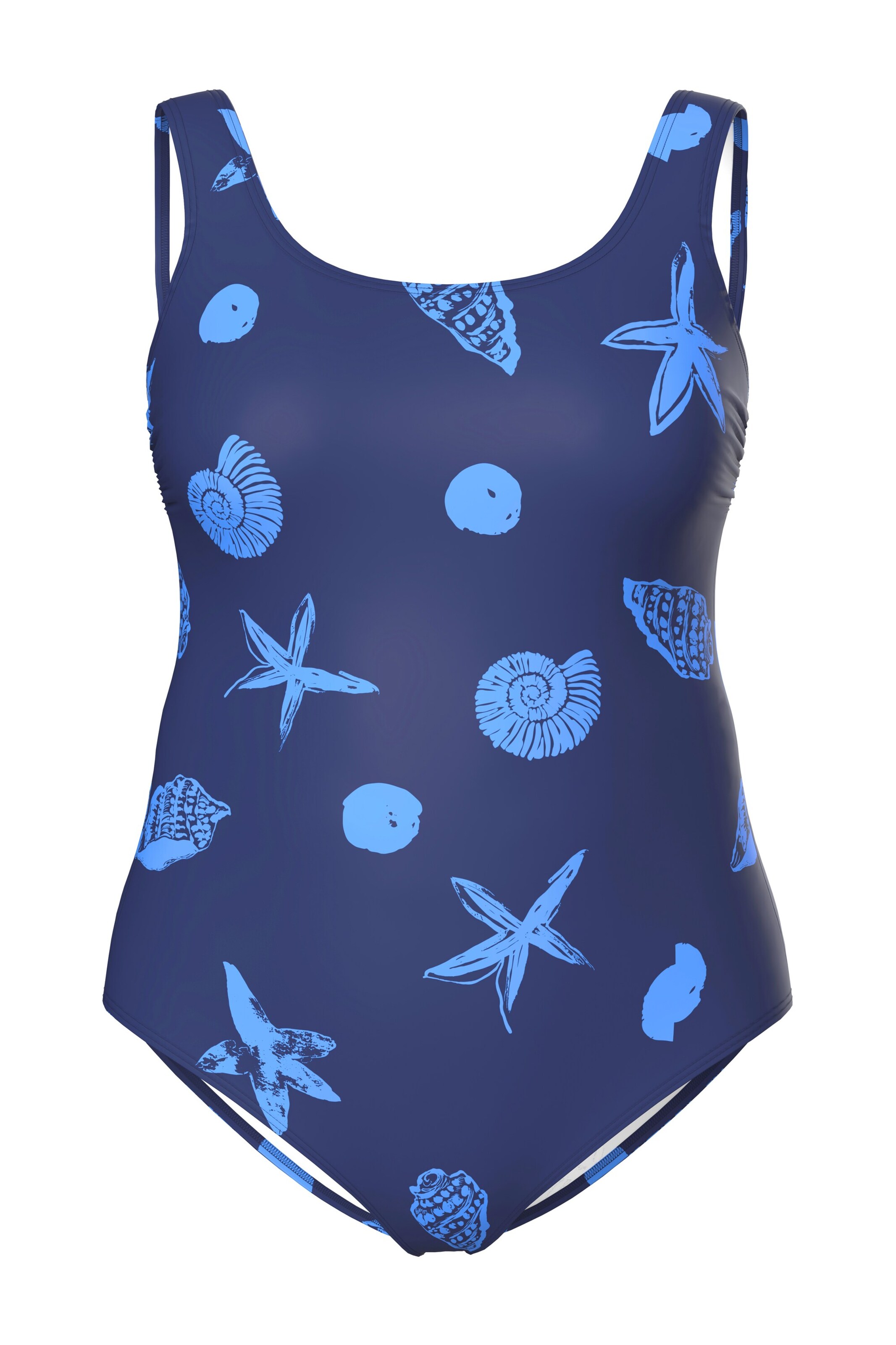 Ulla Popken Balconette Badpak in Blauw: voorkant