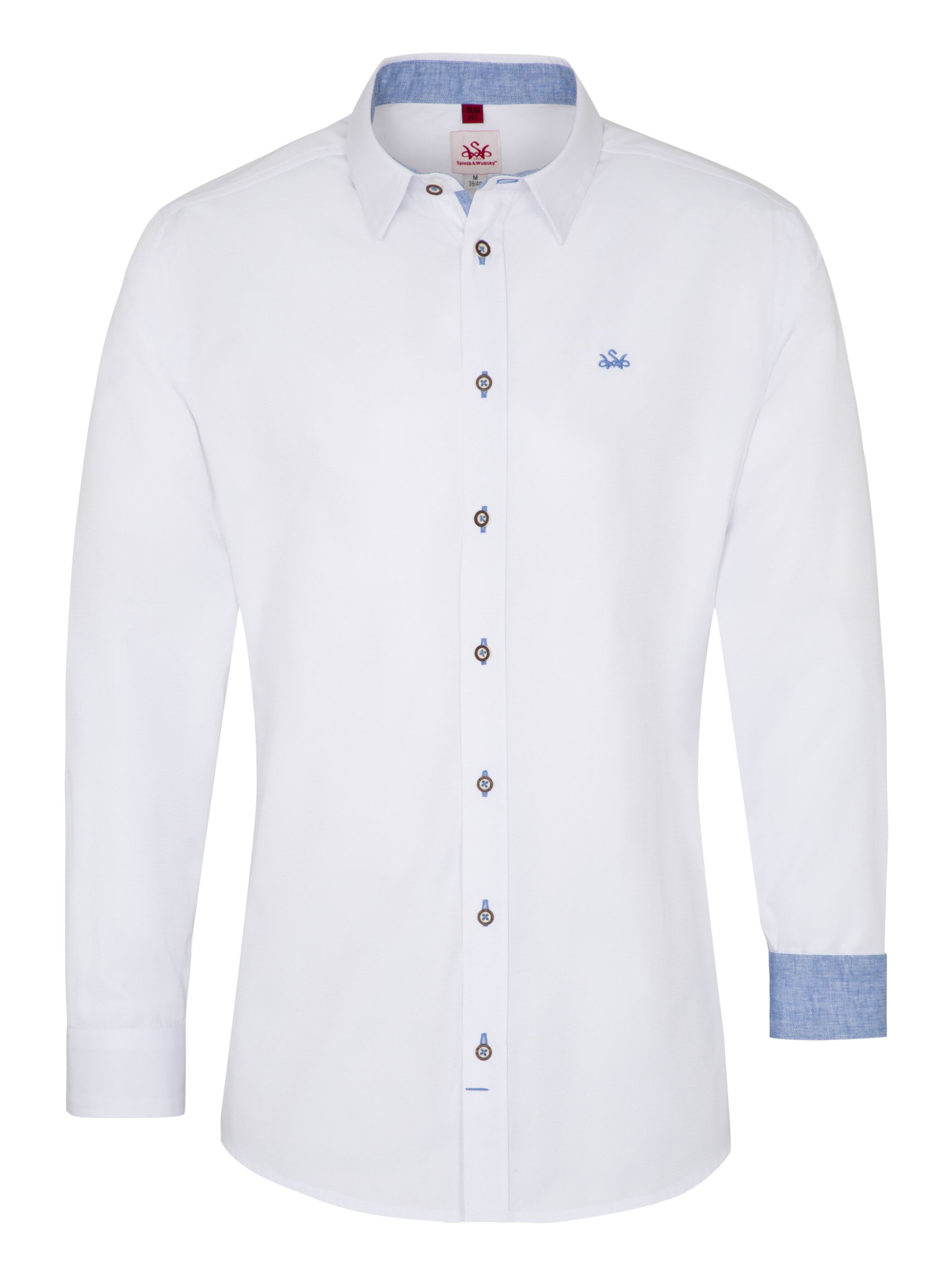 Coupe slim Chemise folklorique 'Frisco' SPIETH & WENSKY en blanc : devant