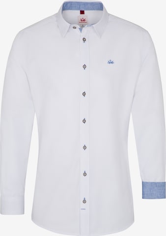 Coupe slim Chemise folklorique 'Frisco' SPIETH & WENSKY en blanc : devant