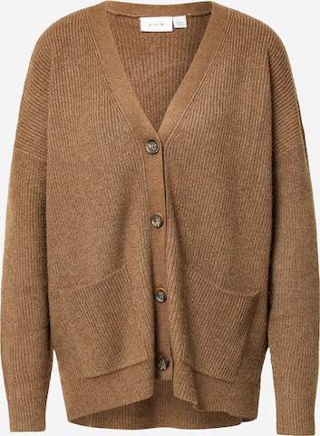 VILA Knit Cardigan in Brown: front