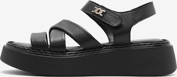 Derimod Sandale in Schwarz: Vorderseite