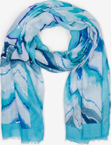 styleBREAKER Schal 'Leichter Schal mit Zick-Zack Muster' in Blau: Vorderseite