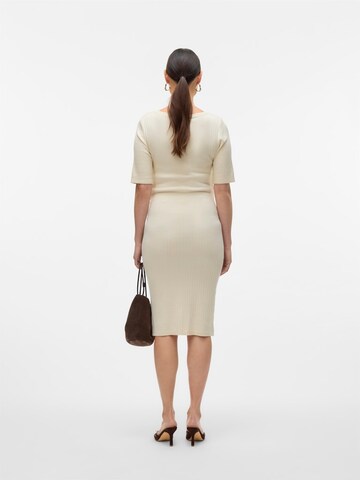 MAMALICIOUS Knit dress 'Newsiv June' in Beige