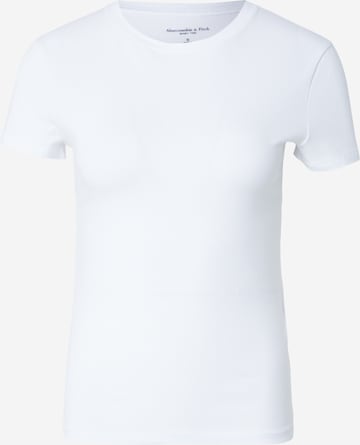 Abercrombie & Fitch Тениска в бяло: отпред