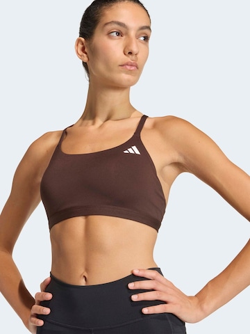 Bustier Soutien-gorge de sport 'OPT ESS' ADIDAS PERFORMANCE en marron : devant