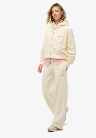 Wide Leg Pantalon 'Essential' Superdry en blanc