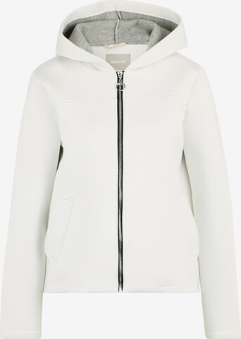 Amber & June Zip-Up Hoodie in White: front