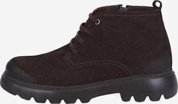 Desa Boot 'DESA Herren-Ankle-Boots aus braunem Leder mit Reißverschluss und runder Zehenpartie' in Brown: front