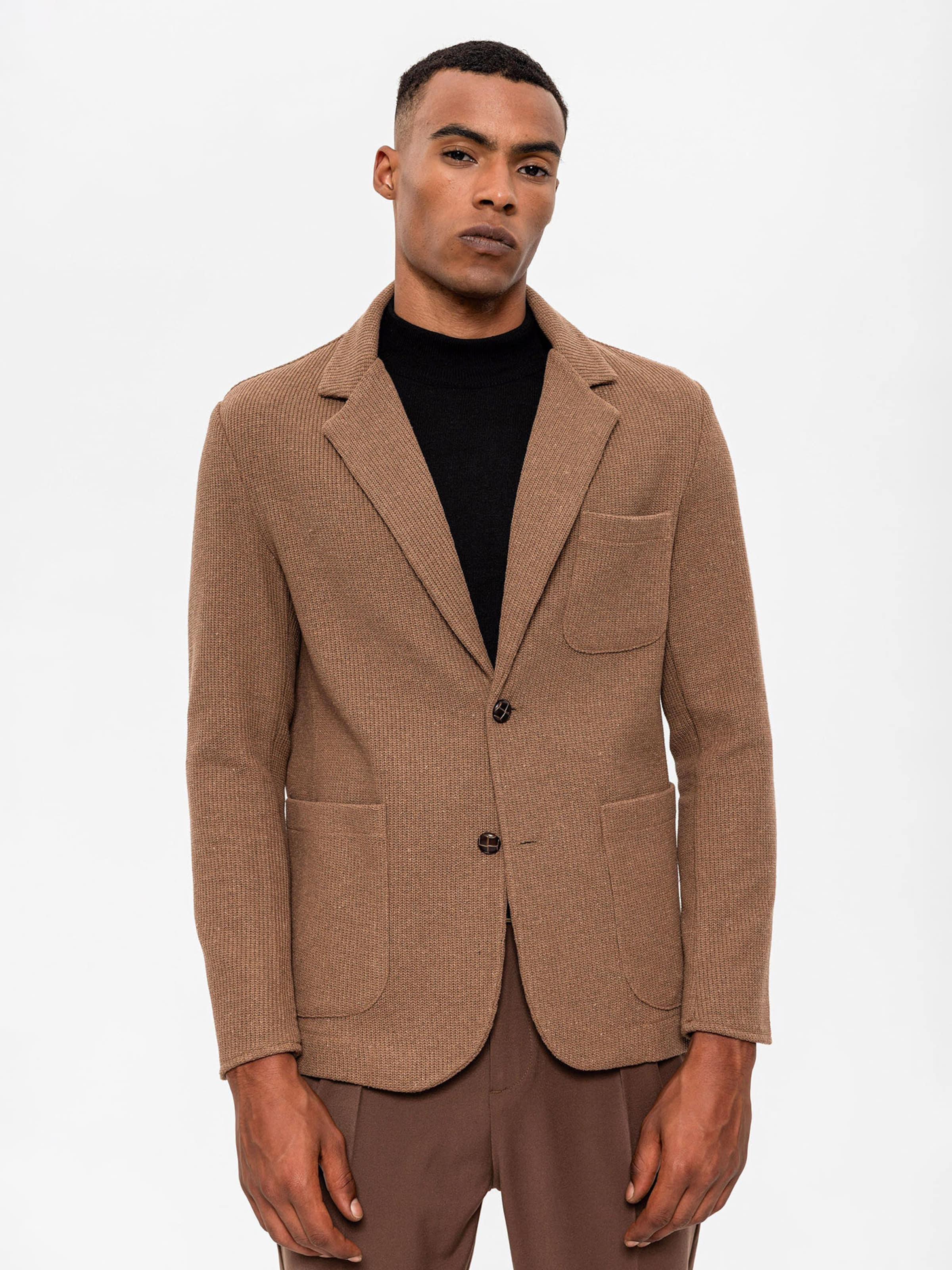 Coupe regular Veste de costume Antioch en Marron Noisette ABOUT YOU