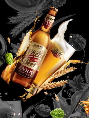 Hawaiihemdshop.de Regularny krój Koszula 'Hawaiihemd "Hawaiian Beer"' w kolorze czarny