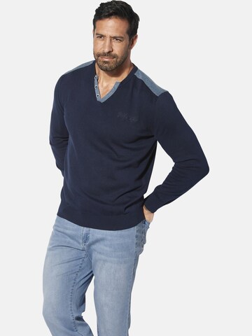 Jan Vanderstorm Pullover 'Jorgir' in Blau: Vorderseite