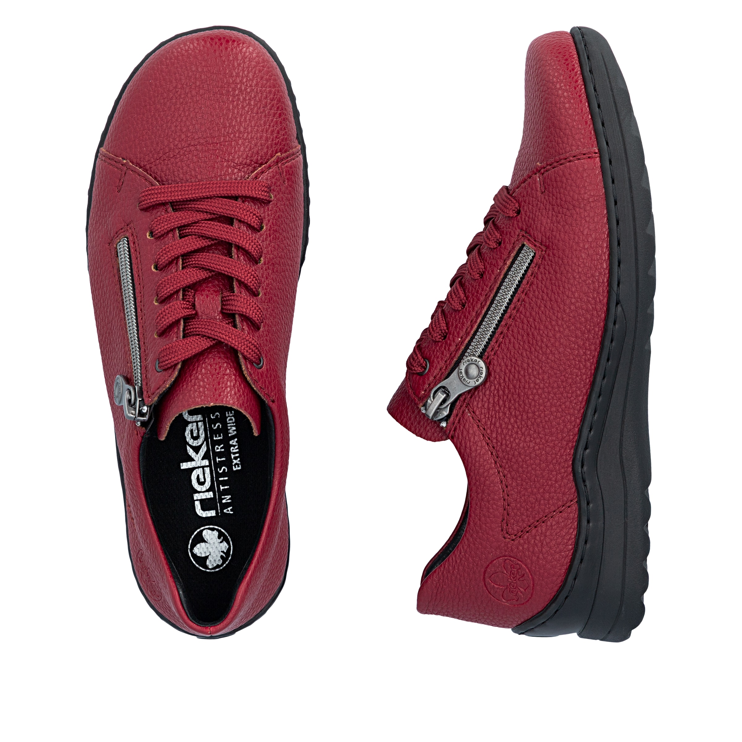 Chaussure à lacets Rieker en rouge